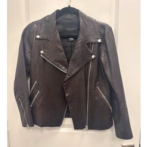 CLUB MONACO-Leather Moto Jacket (Size XS)